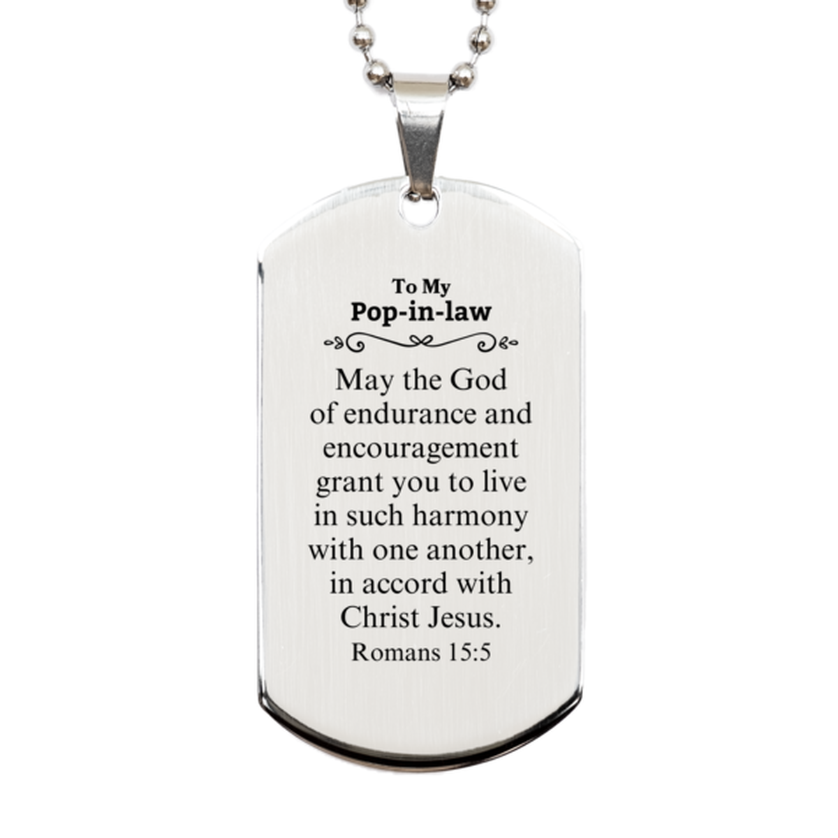 to my pop in law gifts may the god of endurance bible verse scripture silver dog tag birthday confirmation gifts for pop in law