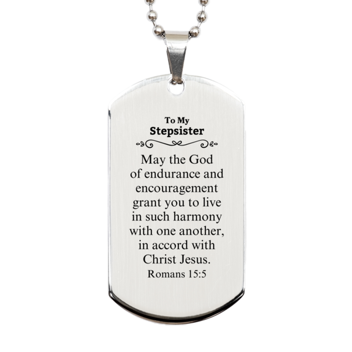 to my stepsister gifts may the god of endurance bible verse scripture silver dog tag birthday confirmation gifts for stepsister