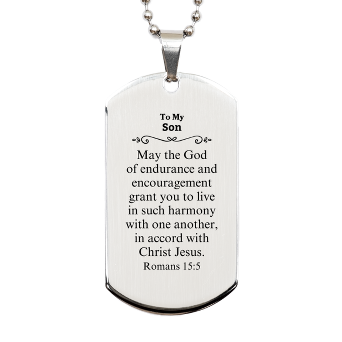 to my son gifts may the god of endurance bible verse scripture silver dog tag birthday confirmation gifts for son