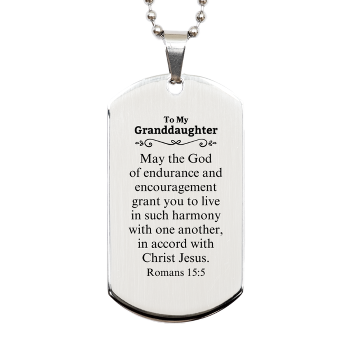 to my granddaughter gifts may the god of endurance bible verse scripture silver dog tag birthday confirmation gifts for granddaughter