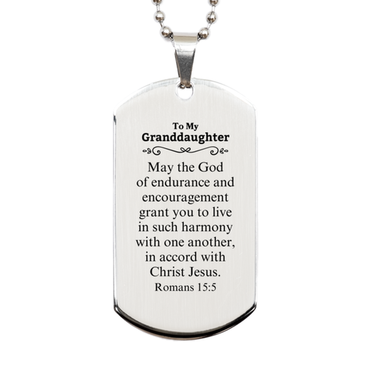 to my granddaughter gifts may the god of endurance bible verse scripture silver dog tag birthday confirmation gifts for granddaughter