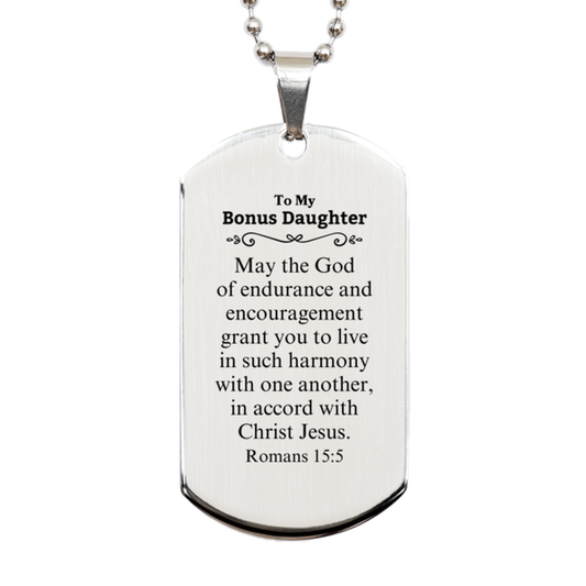 to my bonus daughter gifts may the god of endurance bible verse scripture silver dog tag birthday confirmation gifts for bonus daughter