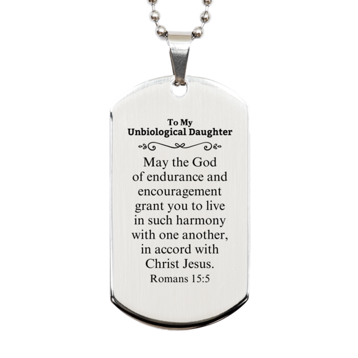 to my unbiological daughter gifts may the god of endurance bible verse scripture silver dog tag birthday confirmation gifts for unbiological daughter