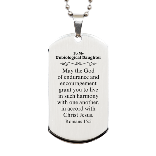 to my unbiological daughter gifts may the god of endurance bible verse scripture silver dog tag birthday confirmation gifts for unbiological daughter