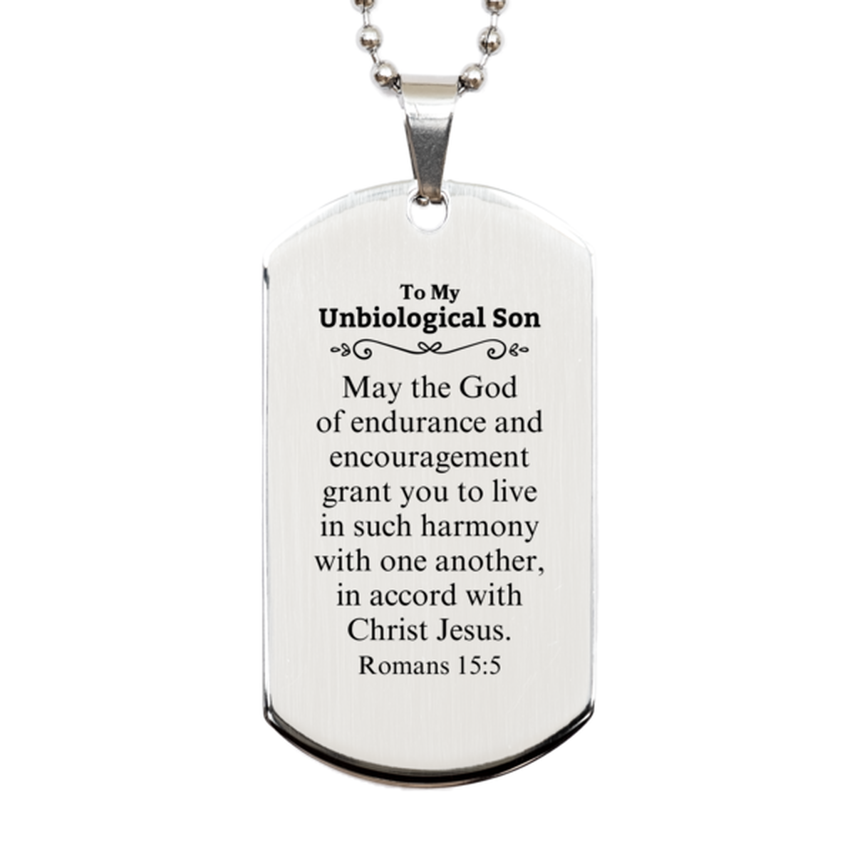 to my unbiological son gifts may the god of endurance bible verse scripture silver dog tag birthday confirmation gifts for unbiological son