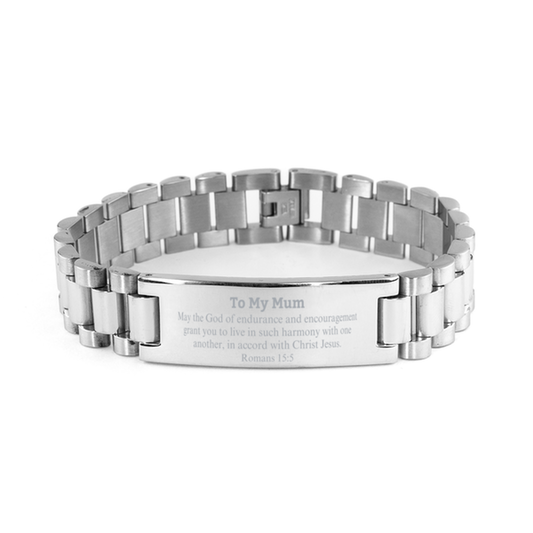 To My Mum Gifts, May the God of endurance, Bible Verse Scripture Ladder Stainless Steel Bracelet, Birthday Confirmation Gifts for Mum