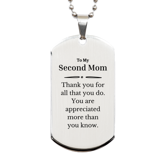 to my second mom thank you gifts you are appreciated more than you know appreciation silver dog tag for second mom birthday unique gifts for second mom