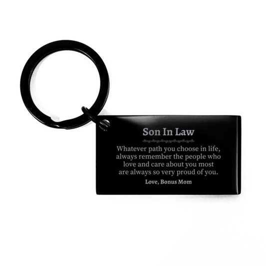 son in law keychain always so very proud of you inspirational son in law birthday supporting gifts from bonus mom