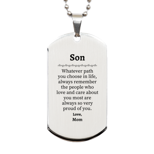 son silver dog tag always so very proud of you inspirational son birthday supporting gifts from mom