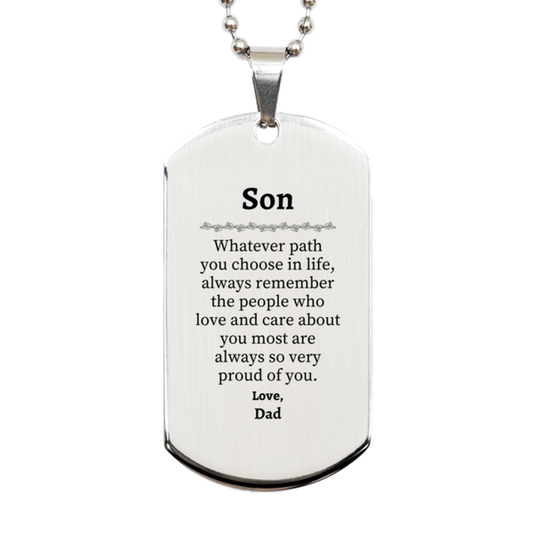 son silver dog tag always so very proud of you inspirational son birthday supporting gifts from dad