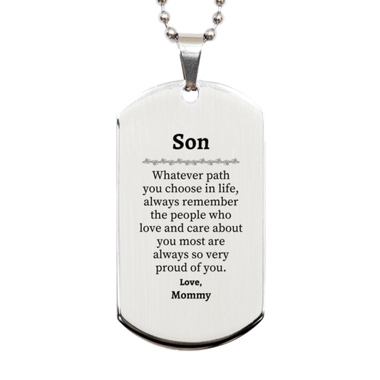 son silver dog tag always so very proud of you inspirational son birthday supporting gifts from mommy