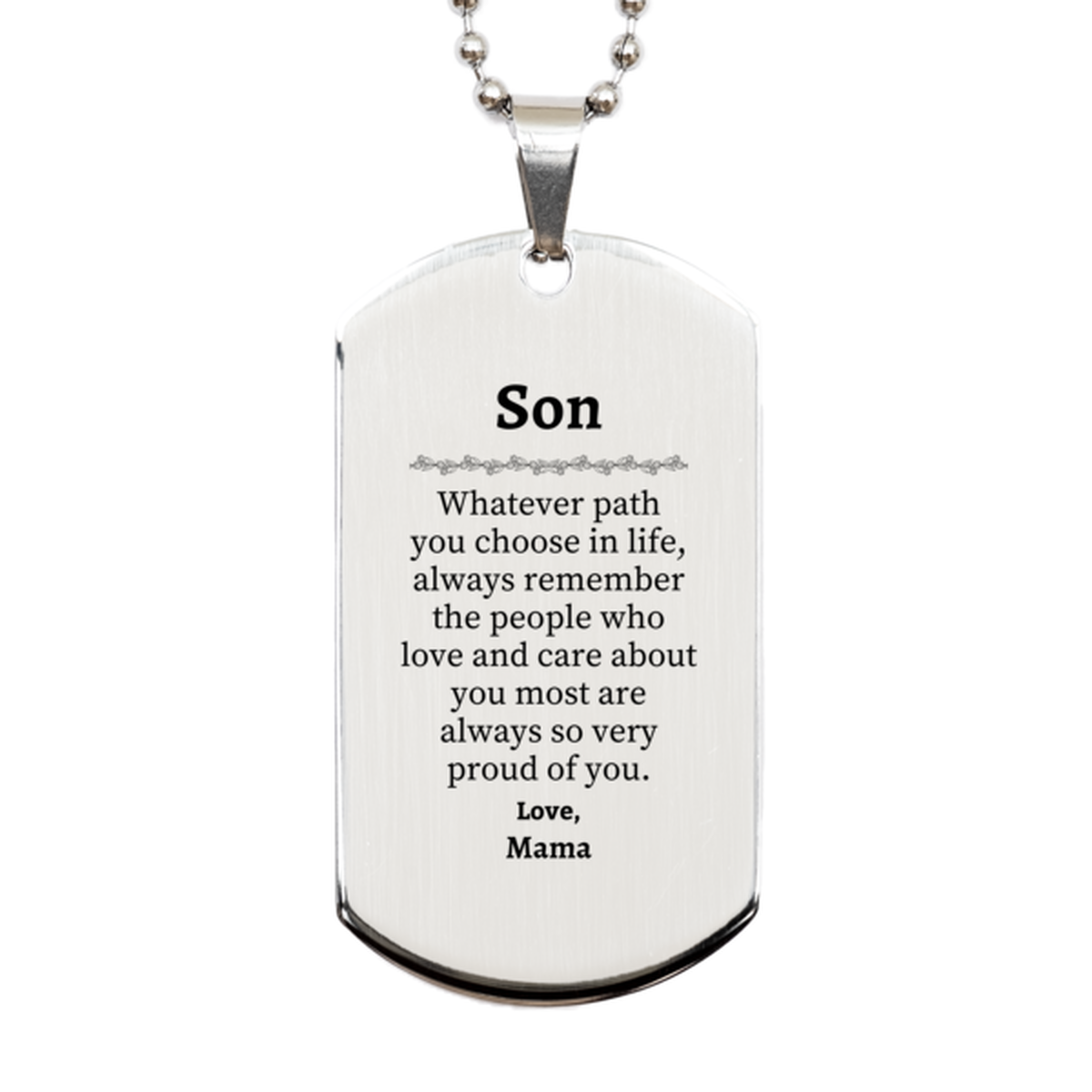 son silver dog tag always so very proud of you inspirational son birthday supporting gifts from mama