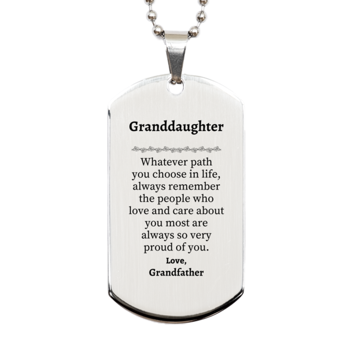 granddaughter silver dog tag always so very proud of you inspirational granddaughter birthday supporting gifts from grandfather