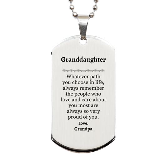 granddaughter silver dog tag always so very proud of you inspirational granddaughter birthday supporting gifts from grandpa