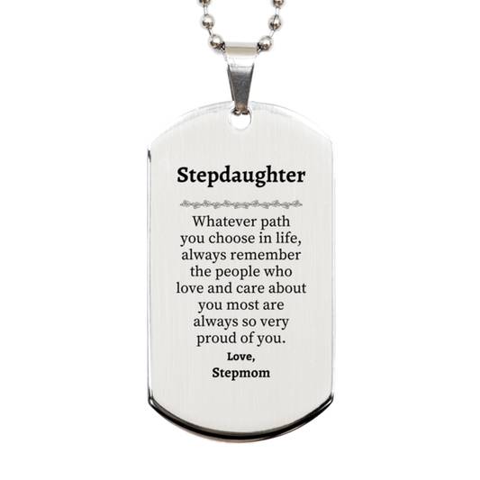 stepdaughter silver dog tag always so very proud of you inspirational stepdaughter birthday supporting gifts from stepmom