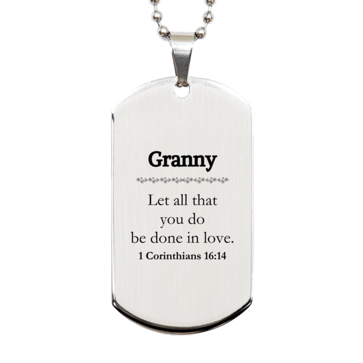 christian granny gifts let all that you do be done in love bible verse scripture silver dog tag baptism confirmation gifts for granny