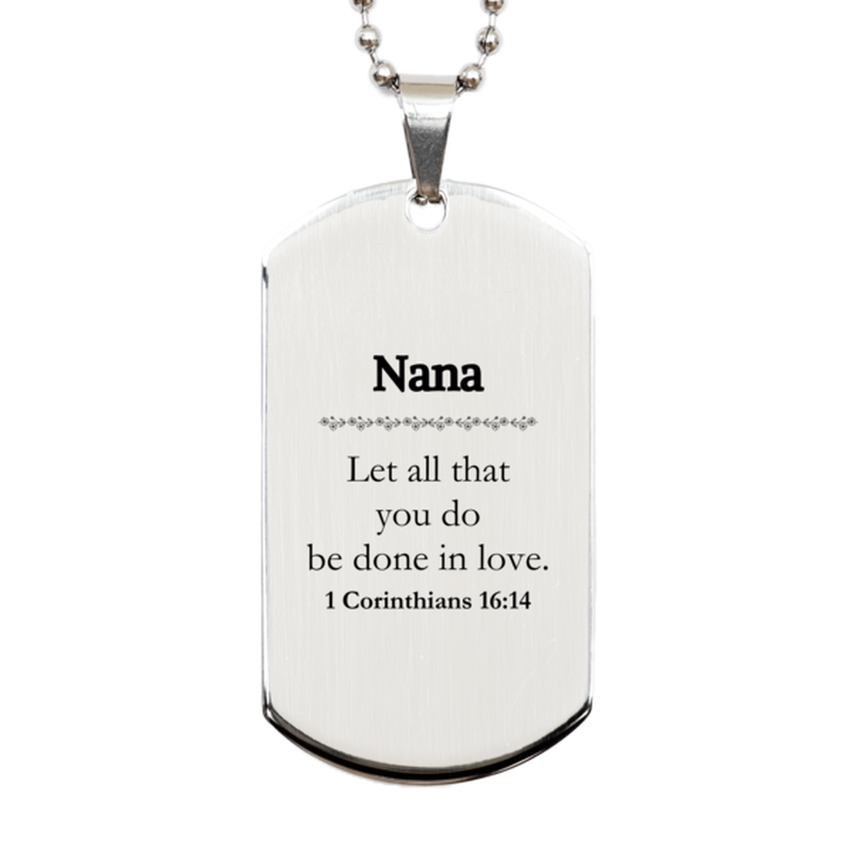 christian nana gifts let all that you do be done in love bible verse scripture silver dog tag baptism confirmation gifts for nana