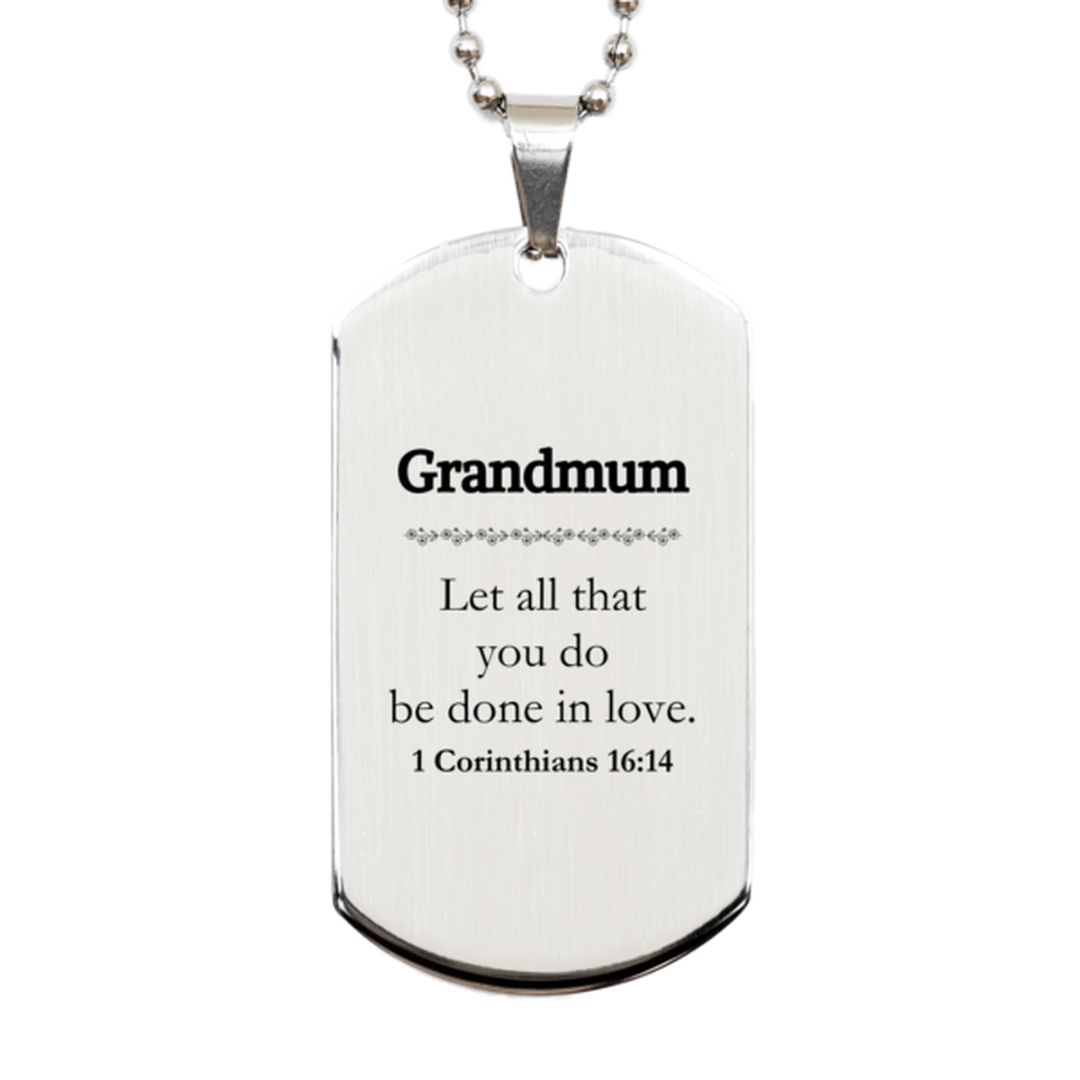 christian grandmum gifts let all that you do be done in love bible verse scripture silver dog tag baptism confirmation gifts for grandmum