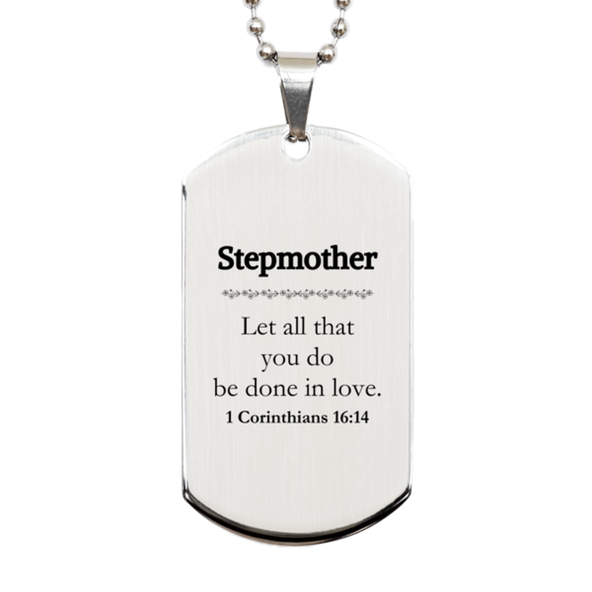 christian stepmother gifts let all that you do be done in love bible verse scripture silver dog tag baptism confirmation gifts for stepmother