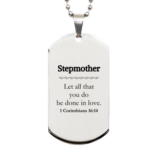 christian stepmother gifts let all that you do be done in love bible verse scripture silver dog tag baptism confirmation gifts for stepmother