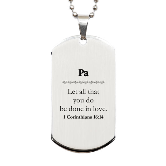 christian pa gifts let all that you do be done in love bible verse scripture silver dog tag baptism confirmation gifts for pa