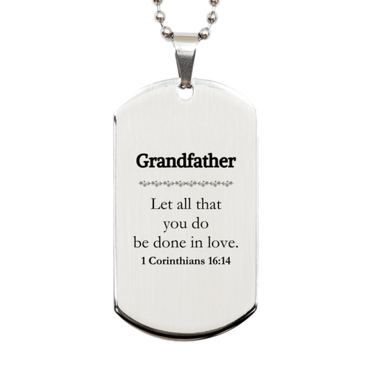 christian grandfather gifts let all that you do be done in love bible verse scripture silver dog tag baptism confirmation gifts for grandfather