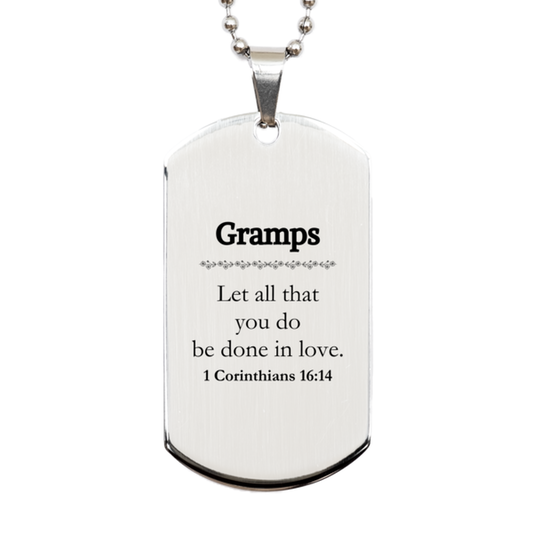 christian gramps gifts let all that you do be done in love bible verse scripture silver dog tag baptism confirmation gifts for gramps