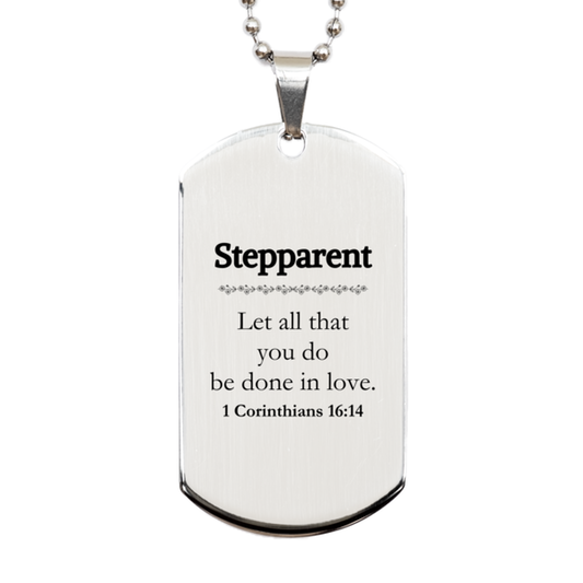 christian stepparent gifts let all that you do be done in love bible verse scripture silver dog tag baptism confirmation gifts for stepparent