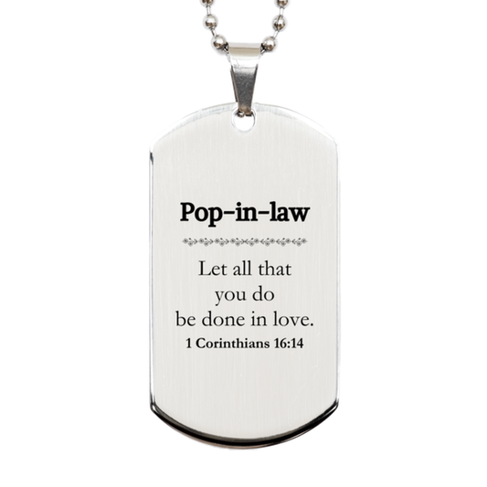 christian pop in law gifts let all that you do be done in love bible verse scripture silver dog tag baptism confirmation gifts for pop in law