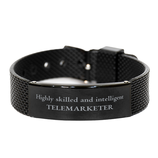 Los mejores regalos para teleoperadores, altamente capacitados e inteligentes, pulsera de malla de tiburón negro de agradecimiento para teleoperadores, hombres, mujeres, amigos, compañeros de trabajo