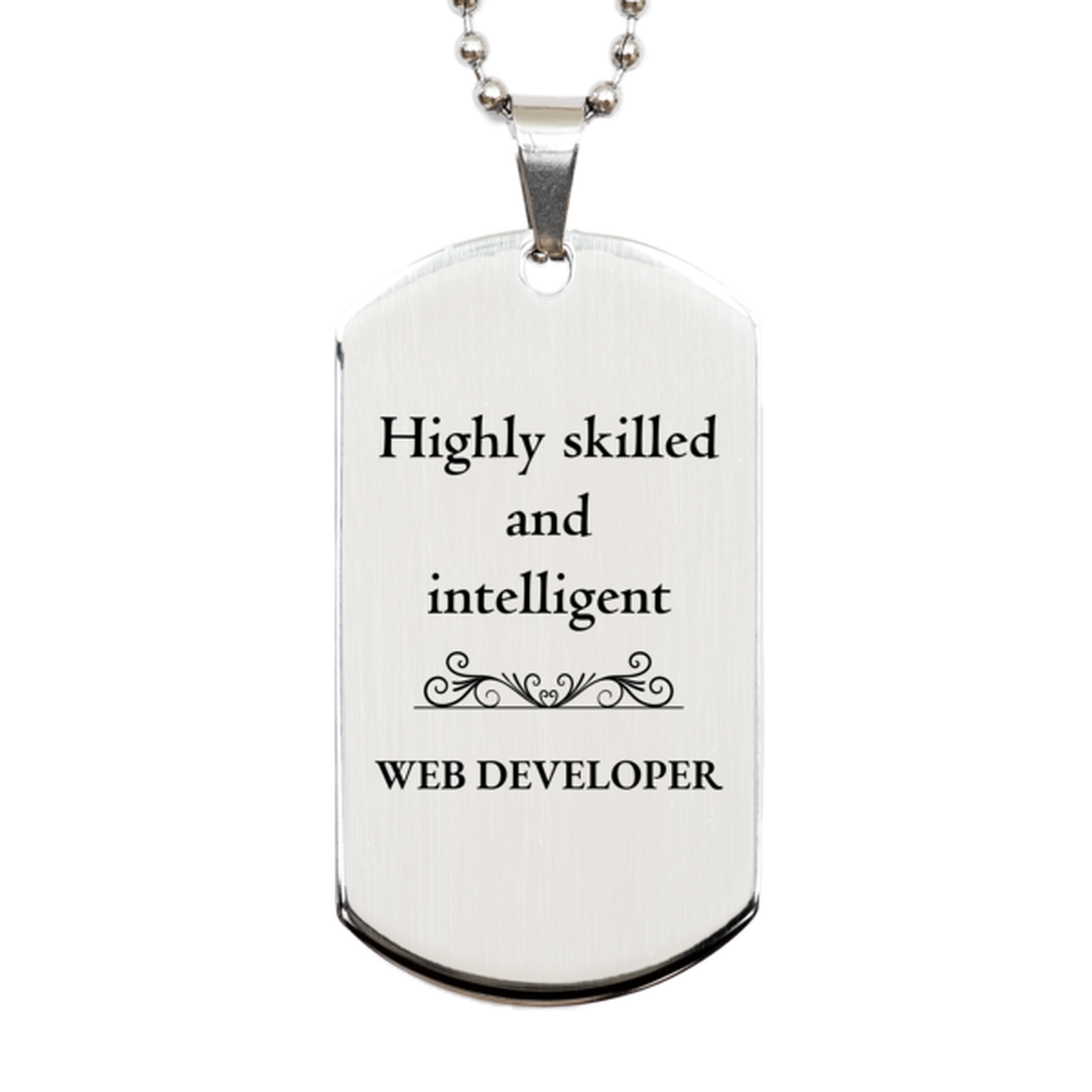 best web developer gifts highly skilled and intelligent appreciation birthday silver dog tag for web developer men women friends coworkers