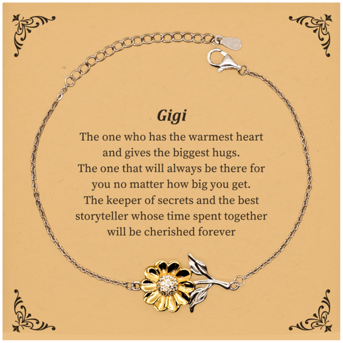 Gigi Sunflower Bracelet - The Warmest Heart, Cherished Time, Birthday Gift for Her