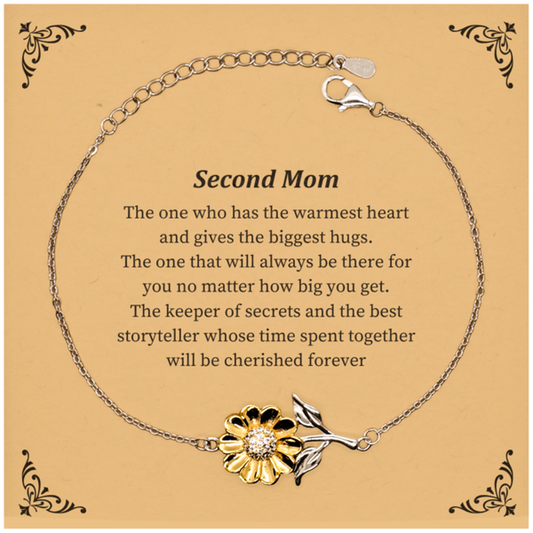 Sunflower Bracelet Second Mom The keeper of secrets and best storyteller Graduation Gift for Her