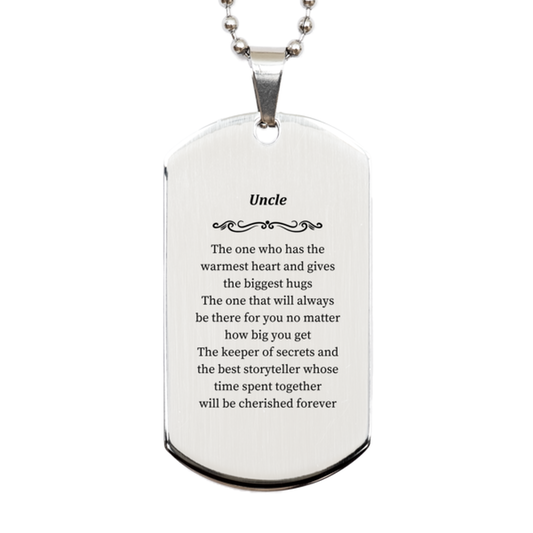 Uncle Silver Dog Tag - The Keeper of Secrets and Best Storyteller - Thoughtful Gift for Birthday, Christmas, and Veterans Day