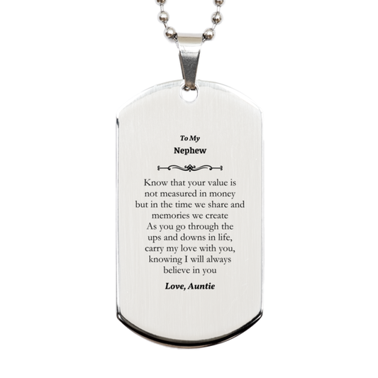 silver dog tag nephew gift engraved memories inspirational love auntie