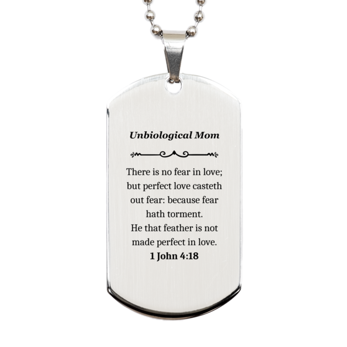 unbiological mom engraved silver dog tag perfect love inspirational gift for mothers day birthday christmas