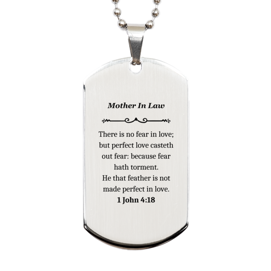 engraved silver dog tag for mother in law perfect love casteth out fear 1 john 4 18 inspirational christmas gift for her