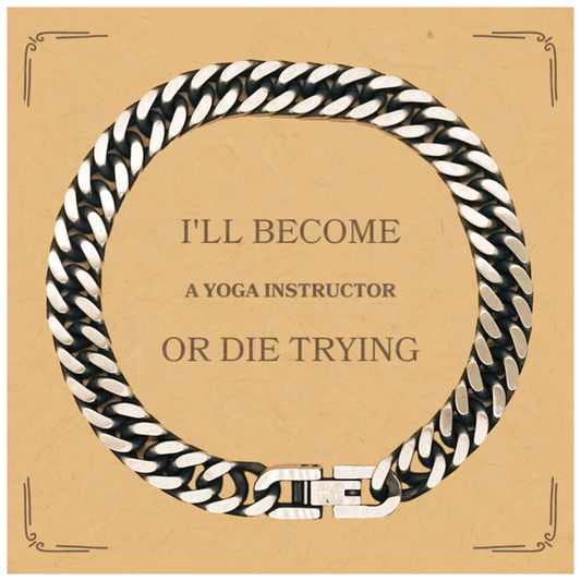 Yoga Instructor Inspirational Cuban Link Chain Bracelet for Graduation Gift