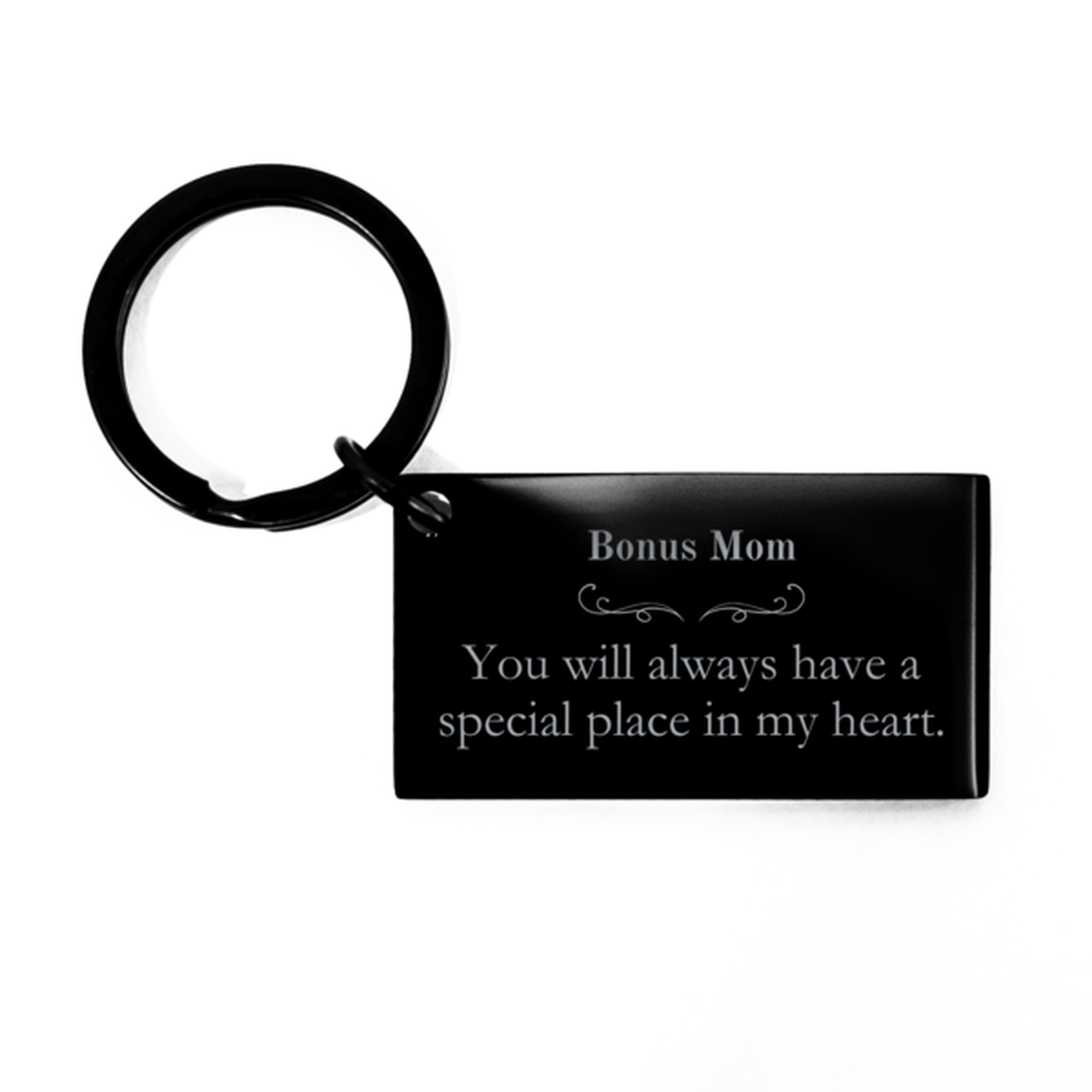 bonus mom engraved keychain you will always have a special place in my heart mothers day gift birthday christmas inspirational