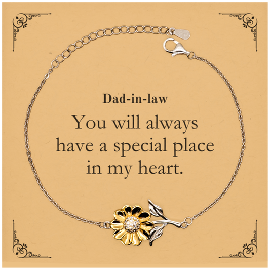 Sunflower Bracelet Dad-in-law You will always have a special place in my heart Engraved Christmas Birthday Gift for Veteran Fathers
