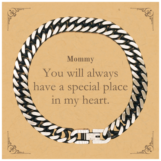Mommy Cuban Link Chain Bracelet You Will Always Have a Special Place in My Heart Engraved Perfect Gift for Birthday and Holidays