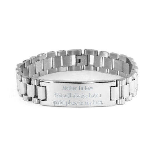 Mother In Law Stainless Steel Bracelet - Youll Always Have a Special Place in my Heart - Engraved Gift for Birthday, Christmas, and Holidays - Unique Bracelet for Mother In Law
