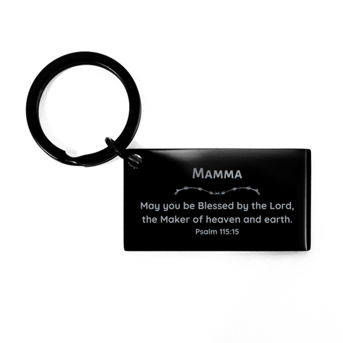 Llavero único con bendición de mamá: Salmo 115:15, regalo grabado para el Día de la Madre, cumpleaños, Navidad. Joyas inspiradoras para mamá, mamá, abuela. Regalos de fe cristiana, esperanza y amor.