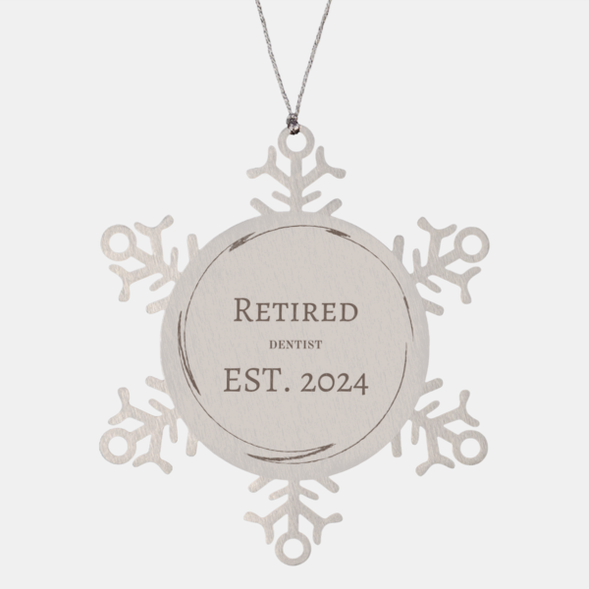 "Retired Dentist Est. 2024 Snowflake Ornament Perfect Christmas Gift for Dental Professionals"