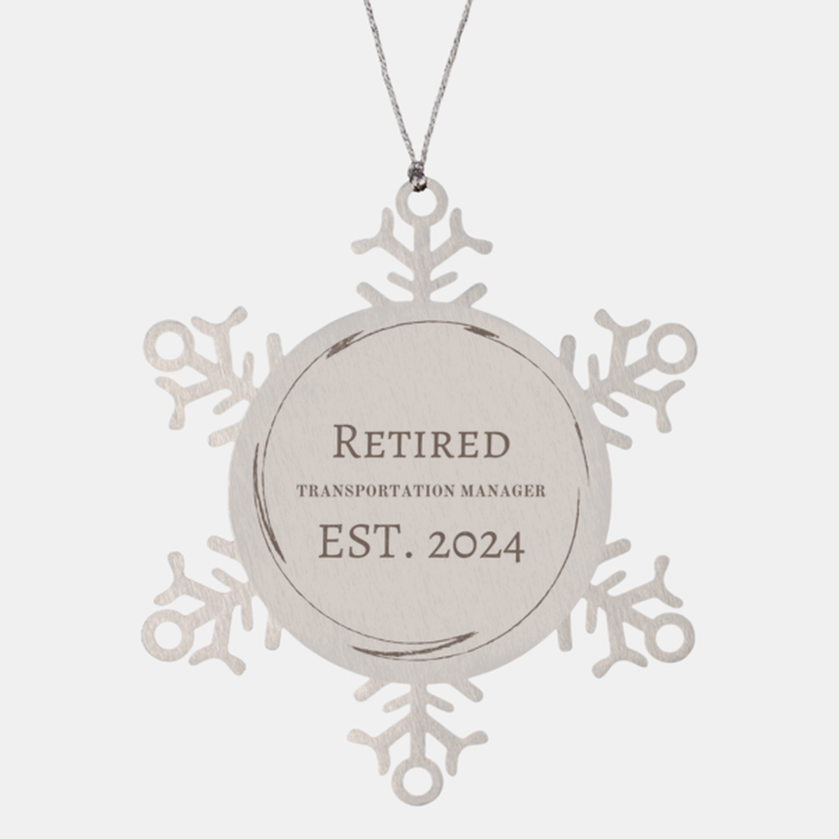 Unique Retired Transportation Manager Est. 2024 Snowflake Ornament Holiday Gift Idea for Christmas, Graduation, Veterans Day - Engraved Keepsake for the Holidays