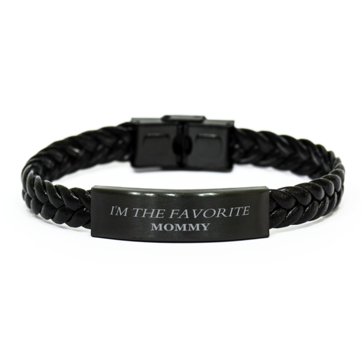 Braided Leather Bracelet Mommy IM THE FAVORITE Perfect Gift for Holidays