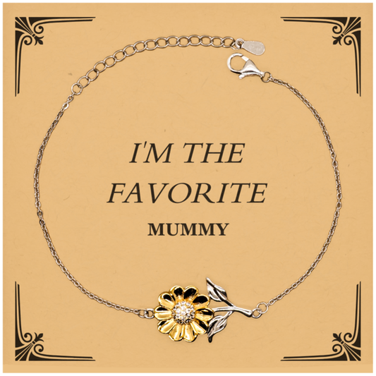 Pulsera de girasol de mamá: soy la mamá favorita, regalo inspirador para el día de la madre, cumpleaños y festividades, joyería grabada única para mamá