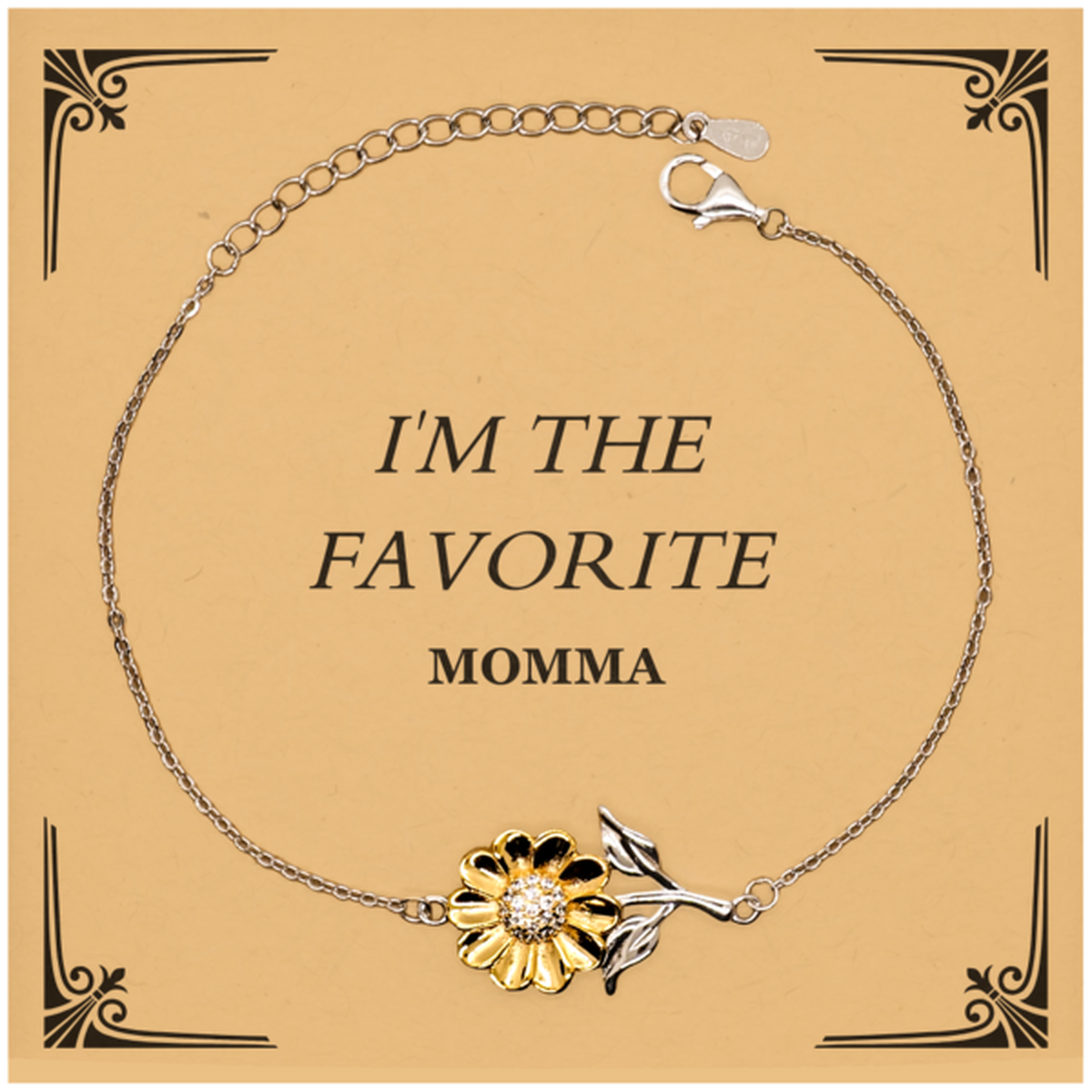 Pulsera de girasol para mamá: SOY LA FAVORITA: regalo perfecto para el Día de la Madre, cumpleaños, Navidad y festividades: joyas grabadas para mamá con confianza y amor