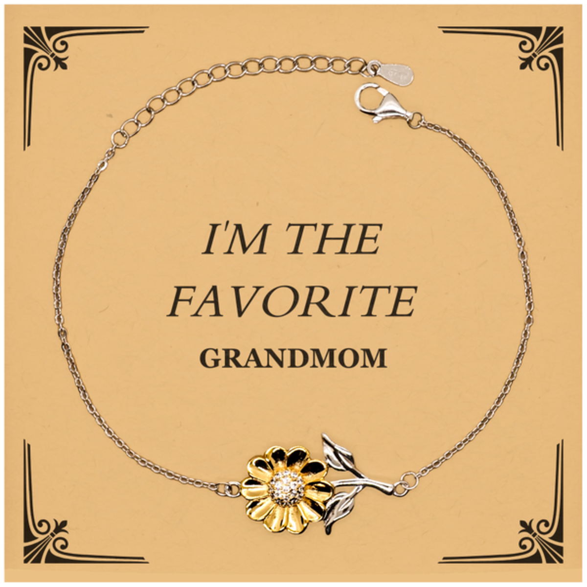 Grandmom Sunflower Bracelet IM THE FAVORITE Engraved Gift for Special Occasions