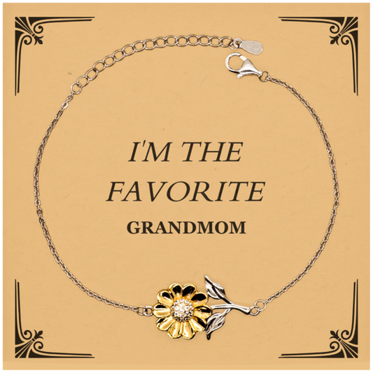 Grandmom Sunflower Bracelet IM THE FAVORITE Engraved Gift for Special Occasions